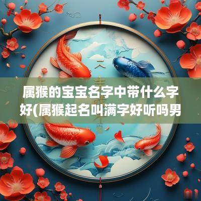 属猴的宝宝名字中带什么字好(属猴起名叫满字好听吗男孩子名字)