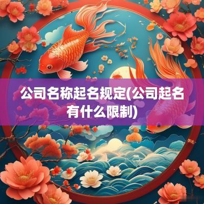 公司名称起名规定(公司起名有什么限制)