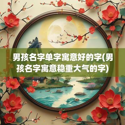 男孩名字单字寓意好的字(男孩名字寓意稳重大气的字)