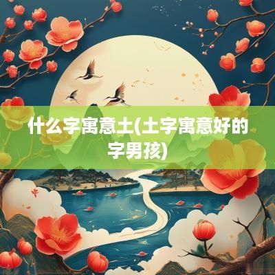 什么字寓意土(土字寓意好的字男孩)