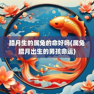 腊月生的属兔的命好吗(属兔腊月出生的男孩命运)