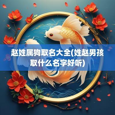 赵姓属狗取名大全(姓赵男孩取什么名字好听)