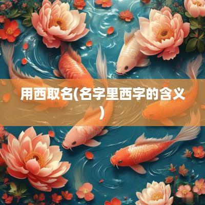 用西取名(名字里西字的含义)