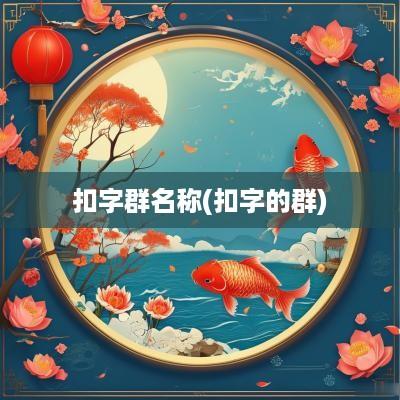 扣字群名称(扣字的群)