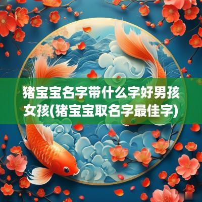 猪宝宝名字带什么字好男孩女孩(猪宝宝取名字最佳字)