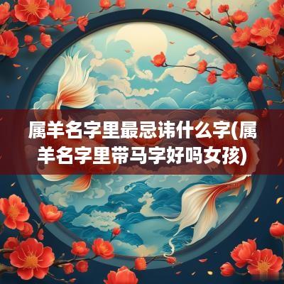 属羊名字里最忌讳什么字(属羊名字里带马字好吗女孩)
