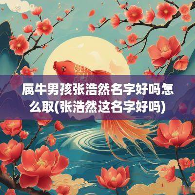 属牛男孩张浩然名字好吗怎么取(张浩然这名字好吗)
