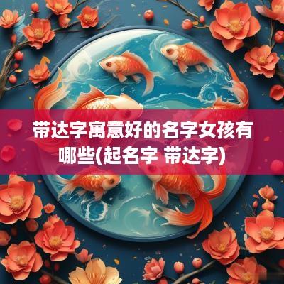 带达字寓意好的名字女孩有哪些(起名字 带达字)