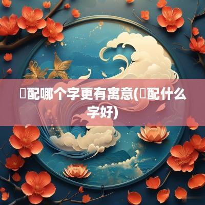 渃配哪个字更有寓意(曌配什么字好)
