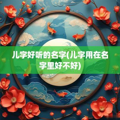 儿字好听的名字(儿字用在名字里好不好)