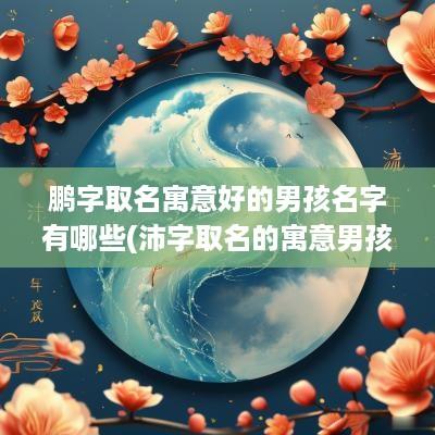 鹏字取名寓意好的男孩名字有哪些(沛字取名的寓意男孩名字)