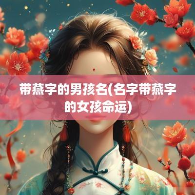 带燕字的男孩名(名字带燕字的女孩命运)