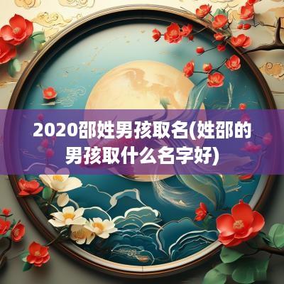 2025邵姓男孩取名(姓邵的男孩取什么名字好)