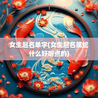 女生起名单字(女生起名属蛇什么好听点的)