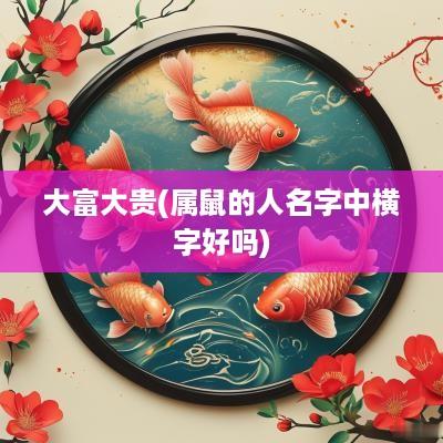 大富大贵(属鼠的人名字中横字好吗)
