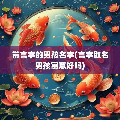 带言字的男孩名字(言字取名男孩寓意好吗)
