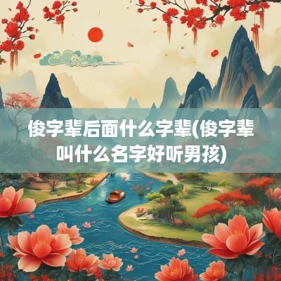 俊字辈后面什么字辈(俊字辈叫什么名字好听男孩)