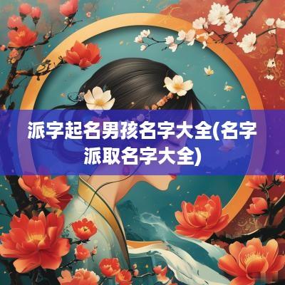 派字起名男孩名字大全(名字派取名字大全)