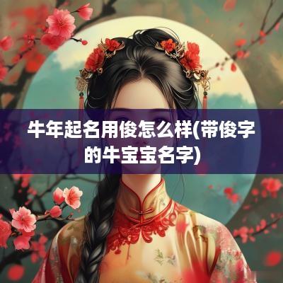 蛇年起名用俊怎么样(带俊字的牛宝宝名字)