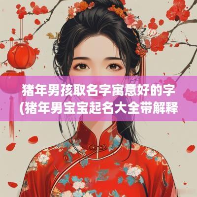 猪年男孩取名字寓意好的字(猪年男宝宝起名大全带解释)