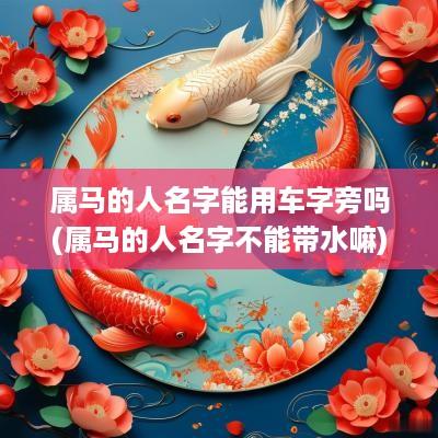 属马的人名字能用车字旁吗(属马的人名字不能带水嘛)