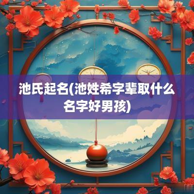 池氏起名(池姓希字辈取什么名字好男孩)