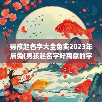 男孩起名字大全免费2025年属兔(男孩起名字好寓意的字)