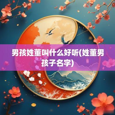 男孩姓董叫什么好听(姓董男孩子名字)