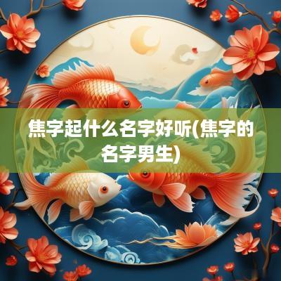 焦字起什么名字好听(焦字的名字男生)