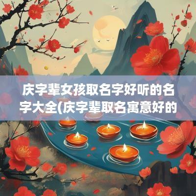庆字辈女孩取名字好听的名字大全(庆字辈取名寓意好的名字男孩)