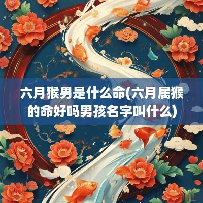 六月猴男是什么命(六月属猴的命好吗男孩名字叫什么)