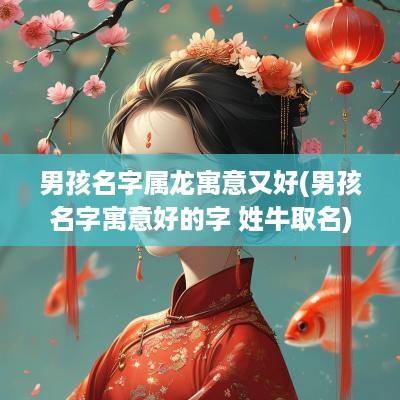 男孩名字属龙寓意又好(男孩名字寓意好的字 姓牛取名)
