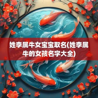 姓李属牛女宝宝取名(姓李属牛的女孩名字大全)