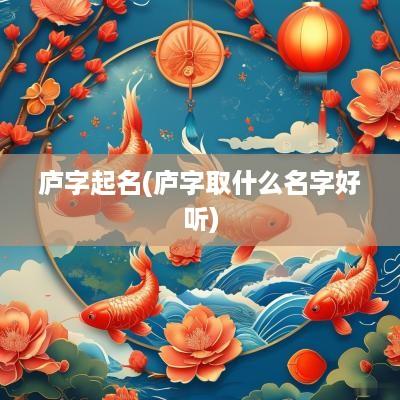 庐字起名(庐字取什么名字好听)