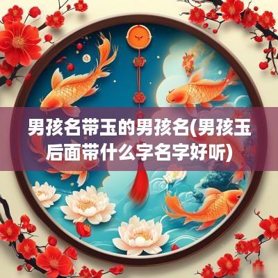男孩名带玉的男孩名(男孩玉后面带什么字名字好听)