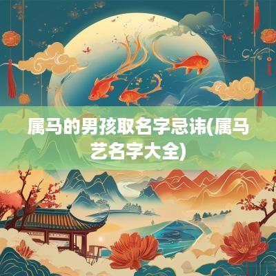 属马的男孩取名字忌讳(属马艺名字大全)