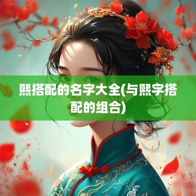 熙搭配的名字大全(与熙字搭配的组合)