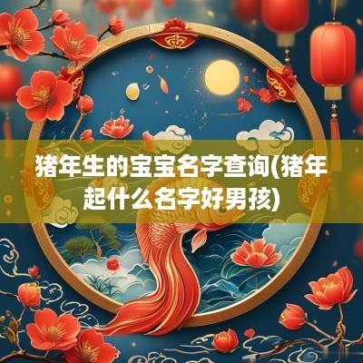 猪年生的宝宝名字查询(猪年起什么名字好男孩)