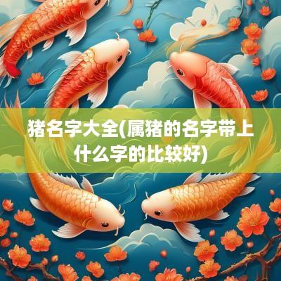 猪名字大全(属猪的名字带上什么字的比较好)