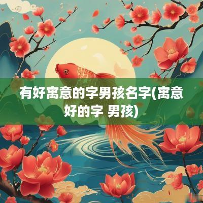 有好寓意的字男孩名字(寓意好的字 男孩)