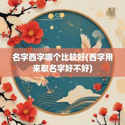 名字西字哪个比较好(西字用来取名字好不好)