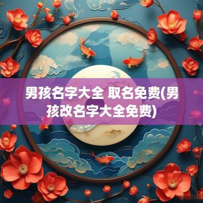 男孩名字大全 取名免费(男孩改名字大全免费)