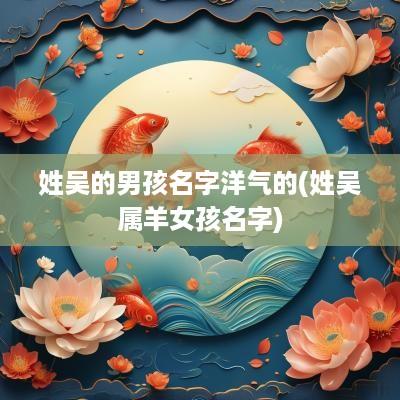 姓吴的男孩名字洋气的(姓吴属羊女孩名字)