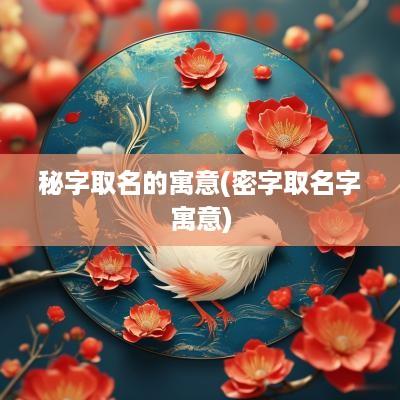 秘字取名的寓意(密字取名字寓意)
