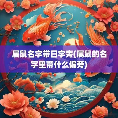 属鼠名字带日字旁(属鼠的名字里带什么偏旁)