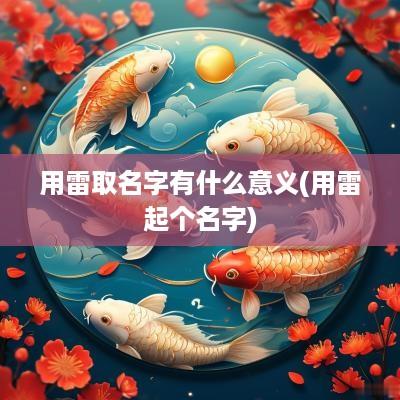 用雷取名字有什么意义(用雷起个名字)