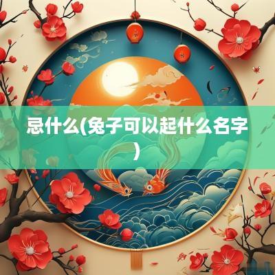 忌什么(兔子可以起什么名字)