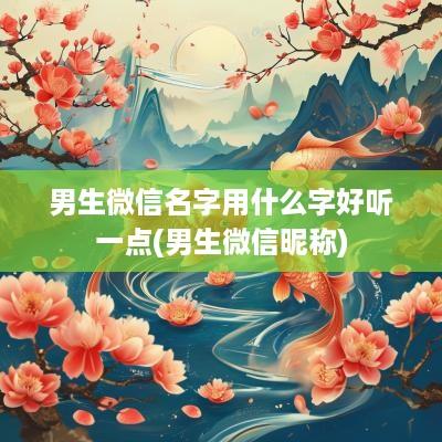 男生微信名字用什么字好听一点(男生微信昵称)