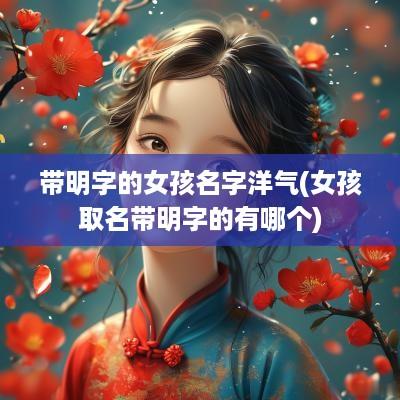 带明字的女孩名字洋气(女孩取名带明字的有哪个)