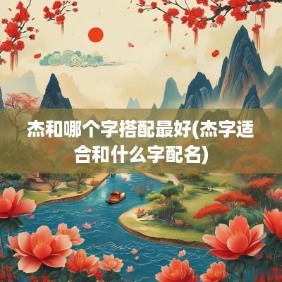 杰和哪个字搭配最好(杰字适合和什么字配名)